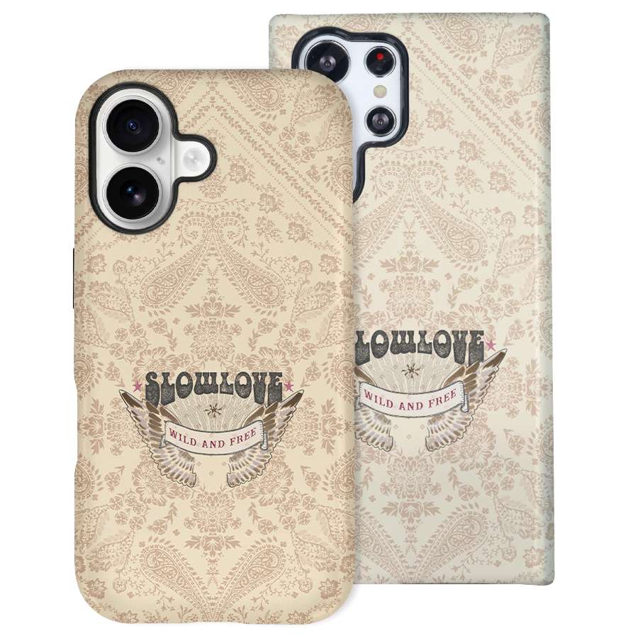 Funda Tough Slowlove Amuleto Beige con print de amuletos en tono beige - Vista frontal
