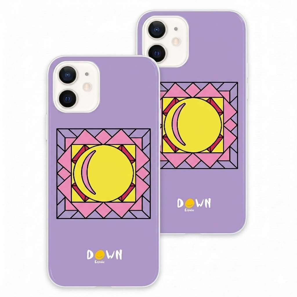 Funda Tough antigolpes oficial Down España «El Sol que Brilla» sobre fondo blanco — Carcasa reforzada solidaria personalizable